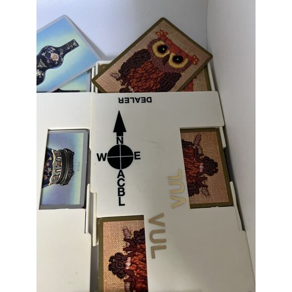 Official Bridge Boards 5, 8, 9, 10 Off White Vintage 1970s with Cards - Picture 4 of 8